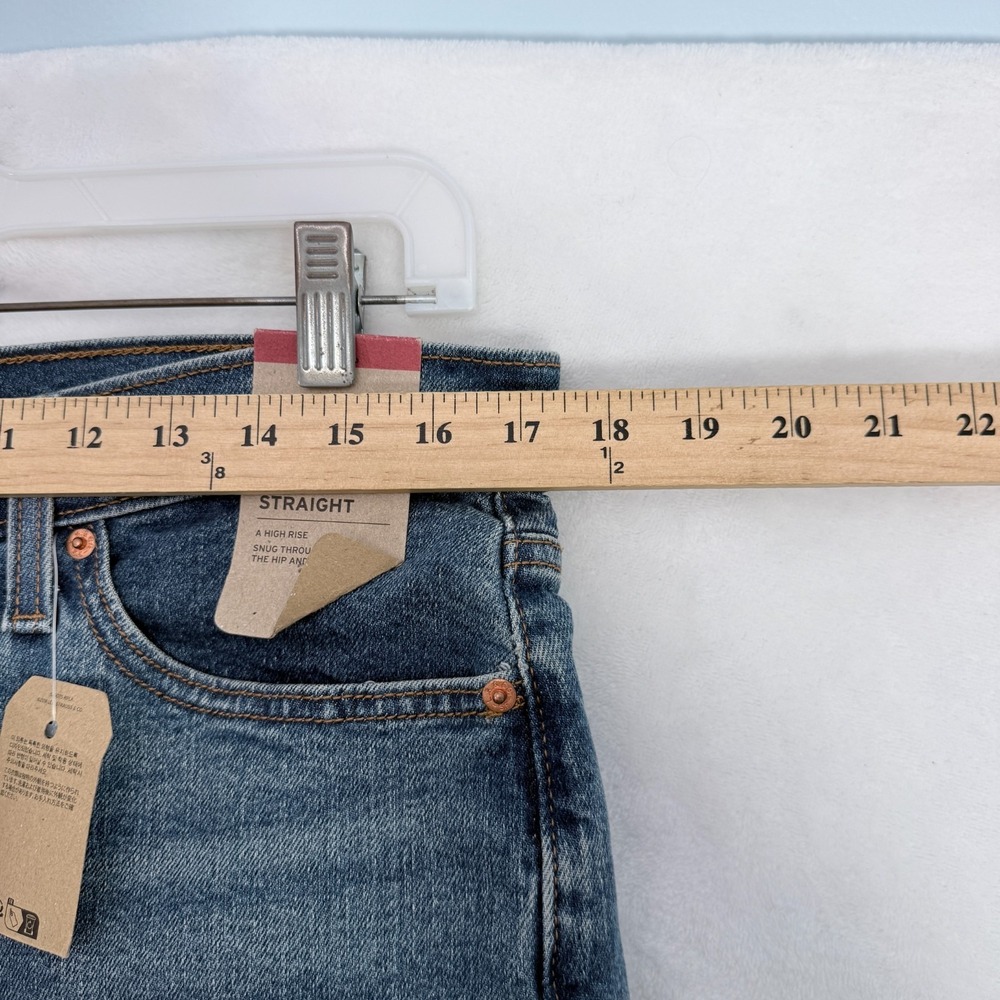 Levis Wedgie Straight Jeans Womens 32 (34x28) Blue Stretch - Picture 5 of 11